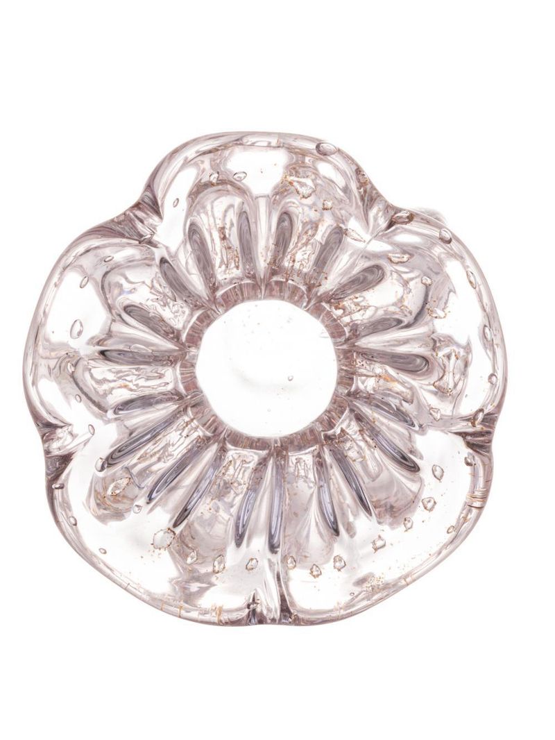 Vaso wolff italy de vidro rosa claro e dourado 10cm x 11cm