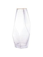 Vaso com borda dourada wolff taj de vidro 13cm x 28,5cm