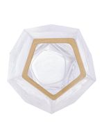 Vaso com borda dourada wolff taj de vidro 13cm x 28,5cm