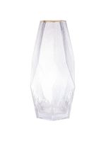 Vaso com borda dourada wolff taj de vidro 13cm x 28,5cm