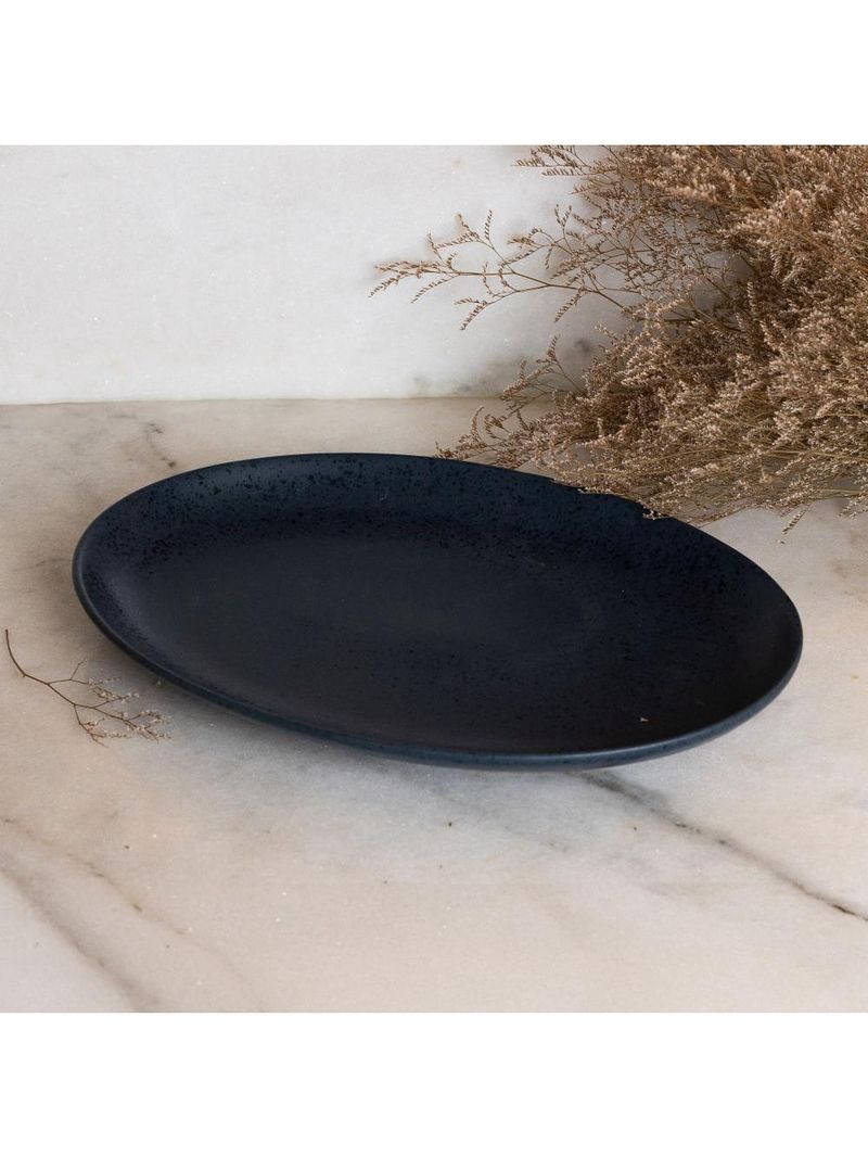 Travessa para servir wolff mist de cerâmica azul matte 40cm