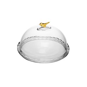 Queijeira wolff golden bird de cristal ecológico 20cm
