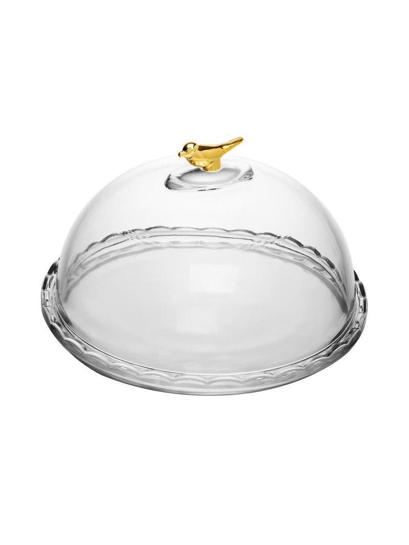Queijeira wolff golden bird de cristal ecológico 20cm