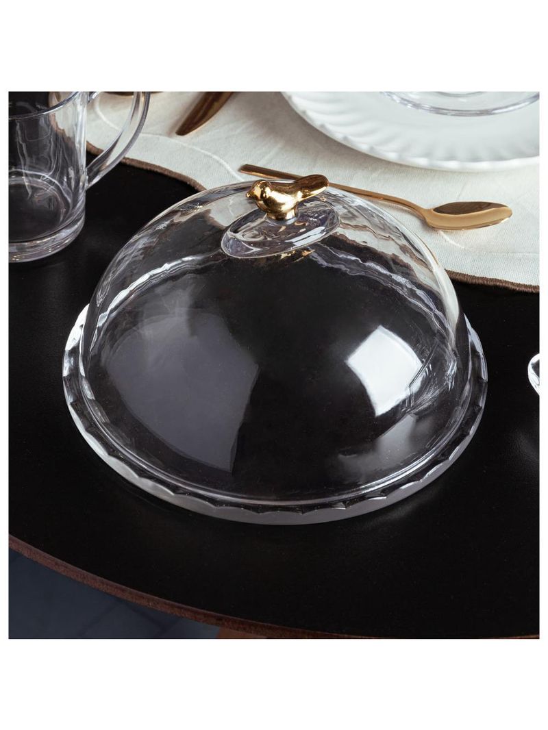 Queijeira wolff golden bird de cristal ecológico 20cm