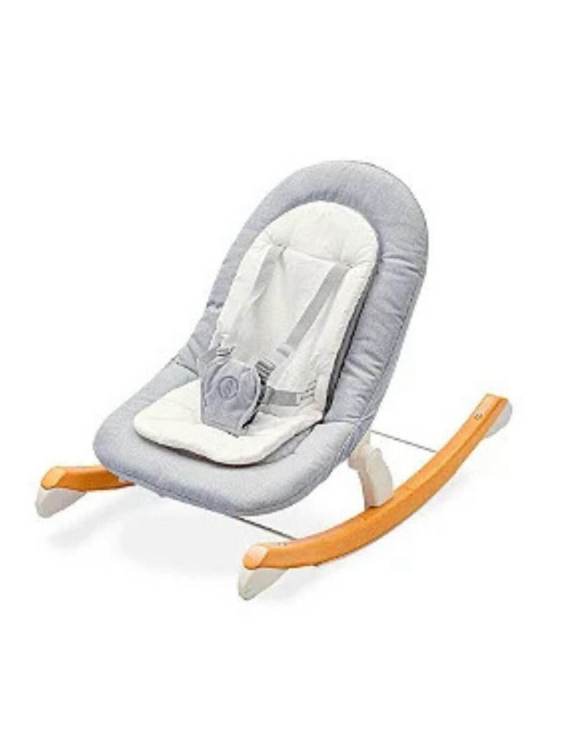 Cadeira de descanso bouncer eternity cinza mescla e branco - singular baby