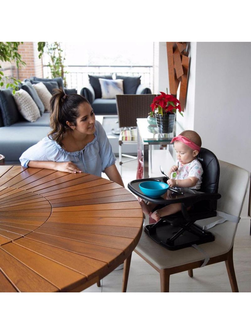 Cadeira de alimentação portátil e ultracompacta toast black lush - infanti