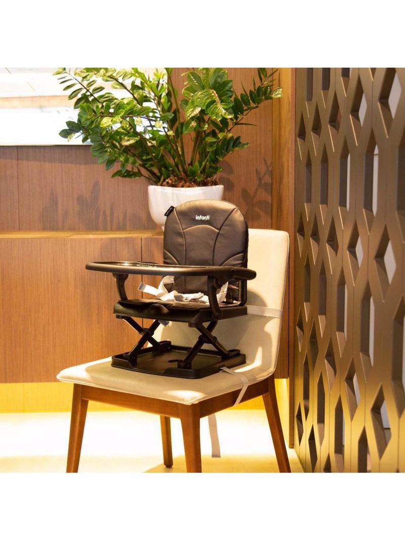 Cadeira de alimentação portátil e ultracompacta toast black lush - infanti