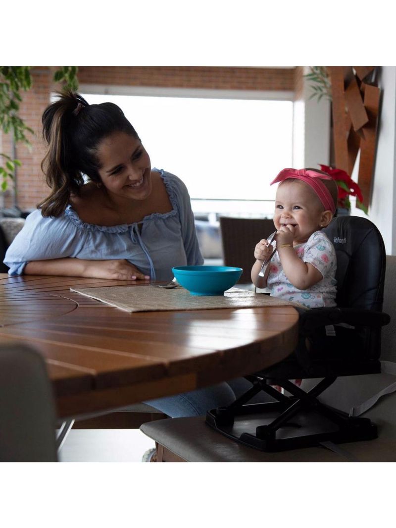 Cadeira de alimentação portátil e ultracompacta toast black lush - infanti