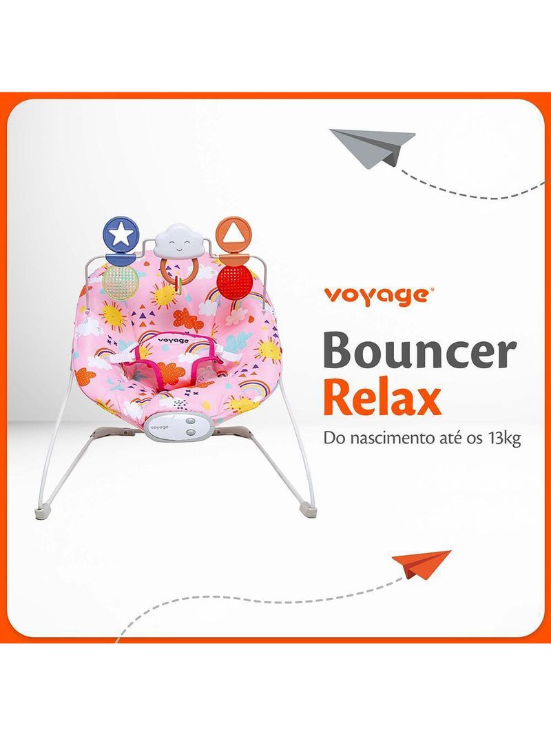 Cadeira de descanso bouncer relax rosa solar - voyage