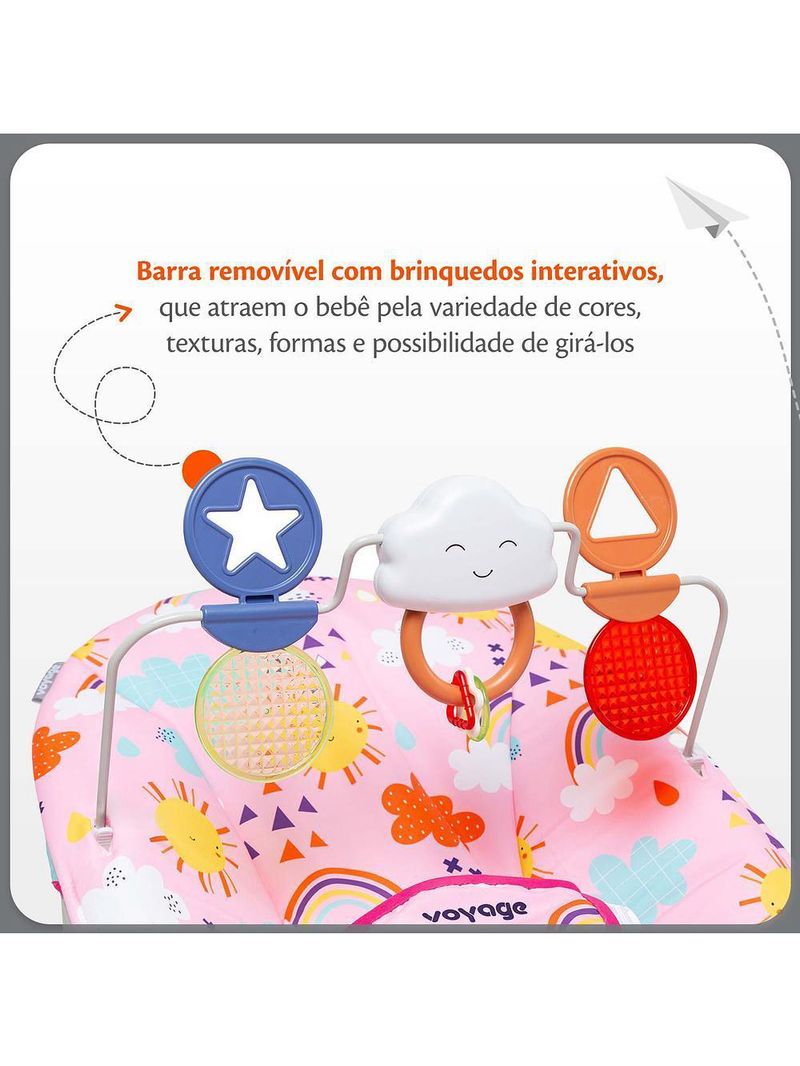 Cadeira de descanso bouncer relax rosa solar - voyage