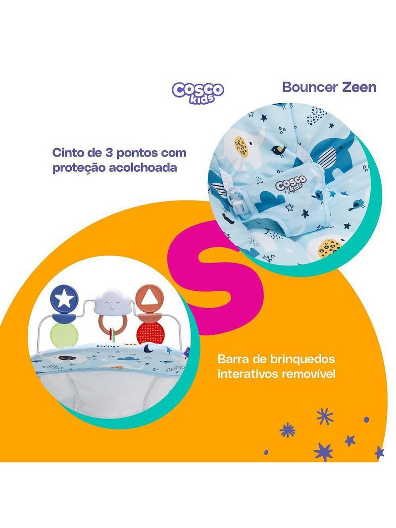 Cadeira de balanço bouncer zeen azul - cosco