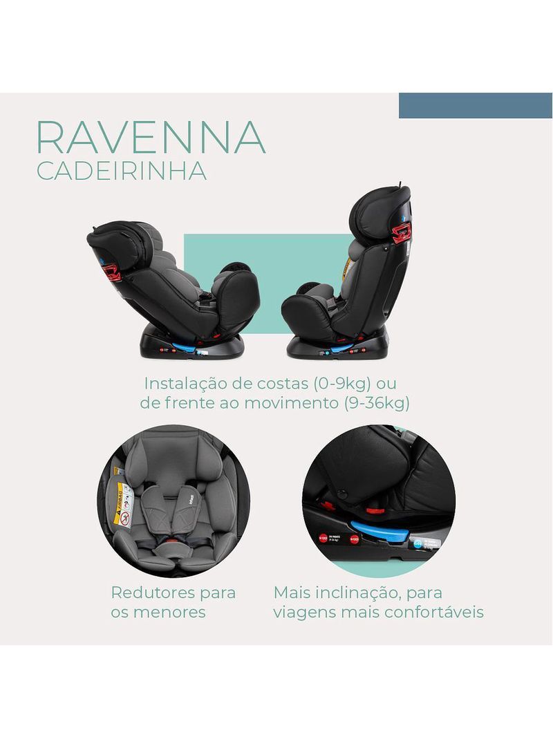 Cadeirinha de carro ravenna 0 a 36kg  cinza - infanti