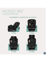 Cadeirinha de carro mundi isofix 360º preto - infanti