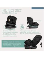 Cadeirinha de carro mundi isofix 360º preto - infanti