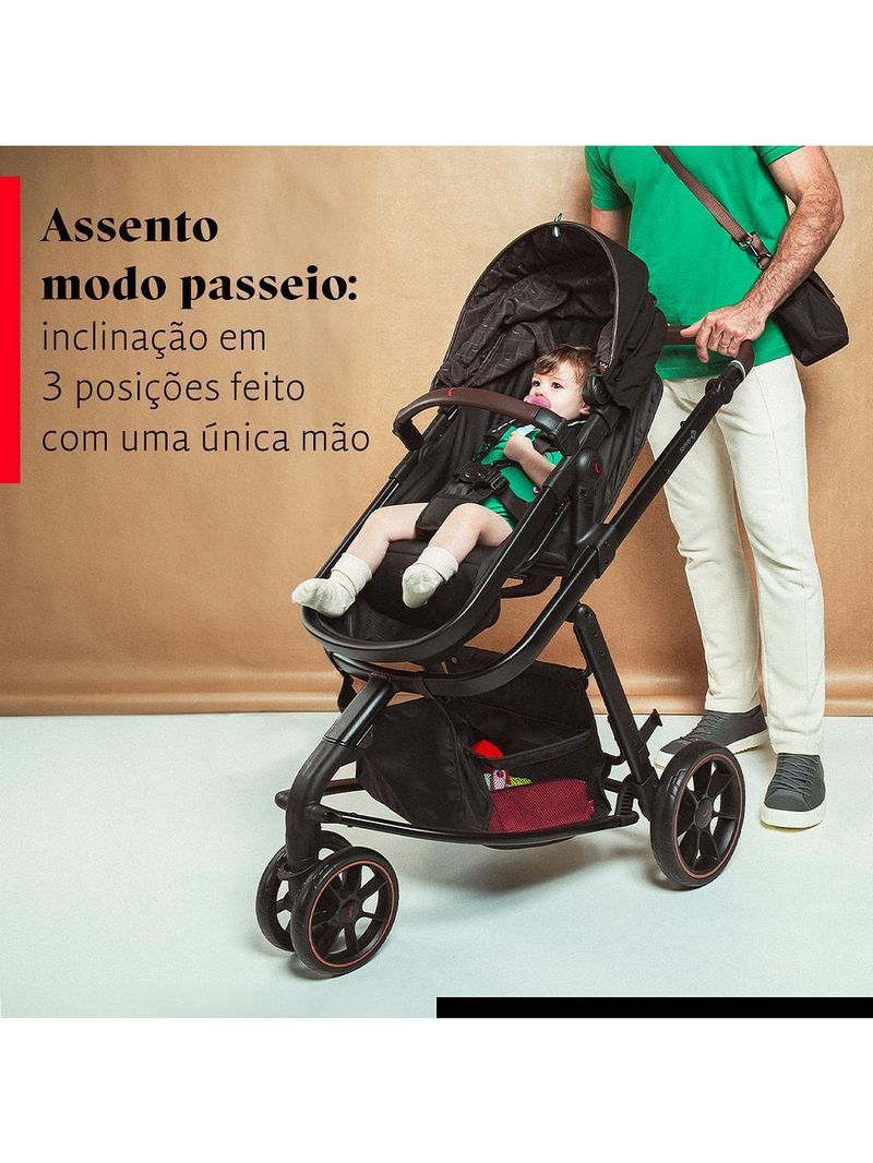 Carrinho com bebê conforto travel system mobi+ reserva isofix black - safety 1st