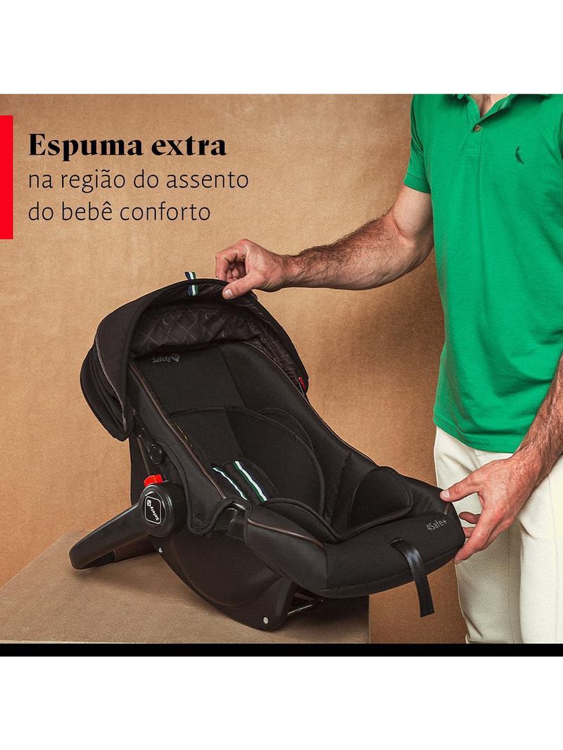 Carrinho com bebê conforto travel system mobi+ reserva isofix black - safety 1st