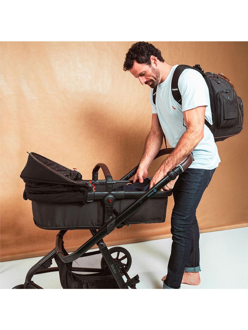 Carrinho com bebê conforto travel system mobi+ reserva isofix black - safety 1st
