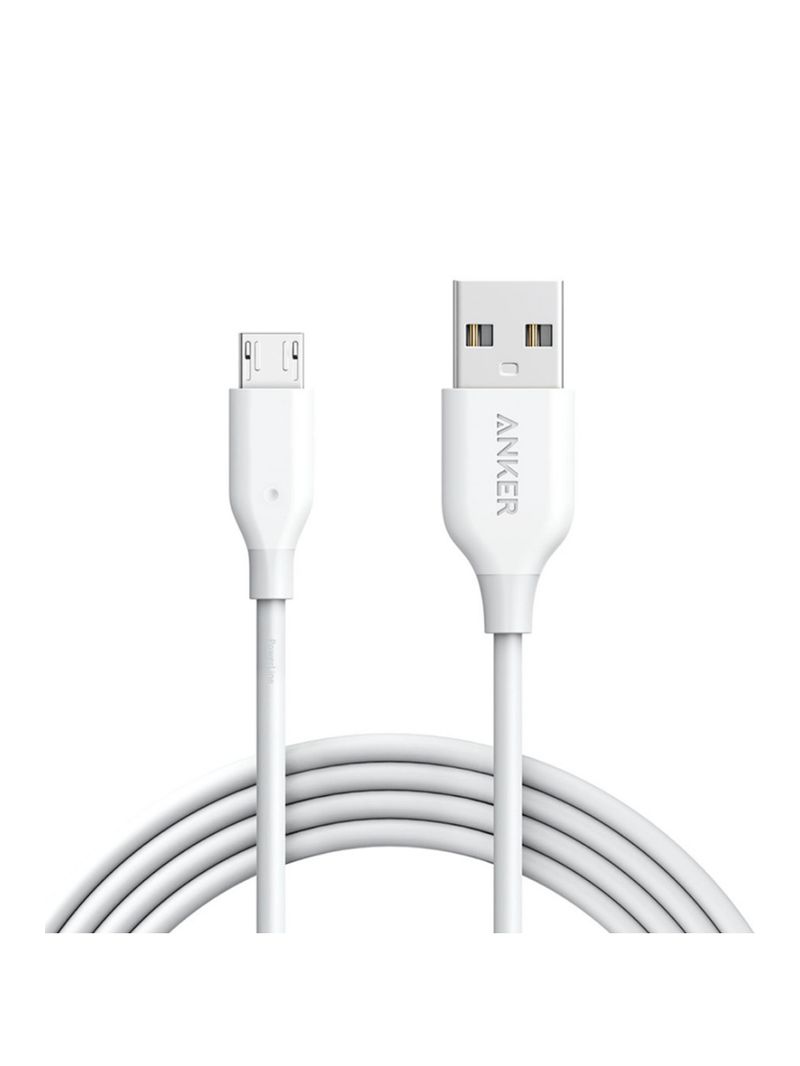Cabo Micro USB PowerLine 1,8m Anker - Fibra de aramida super resistente - Carga rápida 2A - Garantia 5 anos