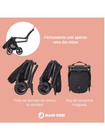 Carrinho com bebê conforto travel system leona² trio essential black - maxi-cosi