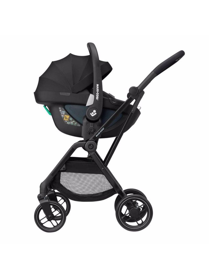 Carrinho com bebê conforto travel system leona² trio essential black - maxi-cosi