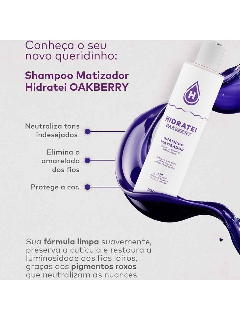 Shampoo matizador hidratei oakberry