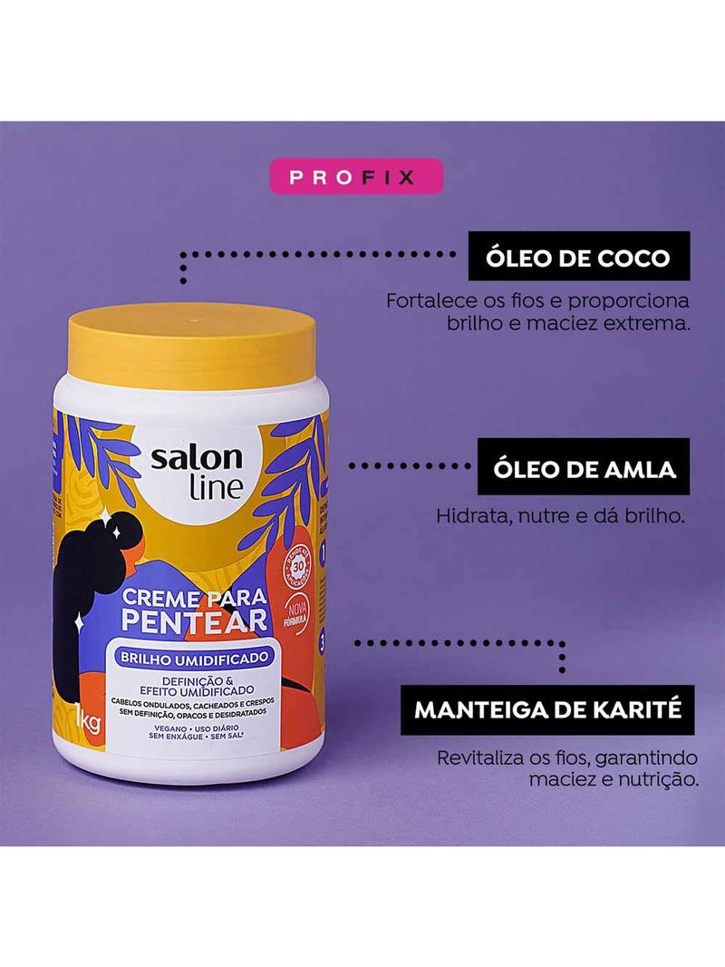 Salon line brilho umidificado - creme para pentear