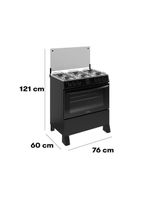 Fogão Itatiaia Star New Piso 6 Bocas Preto Mesa de Inox Bivolt 3700000474