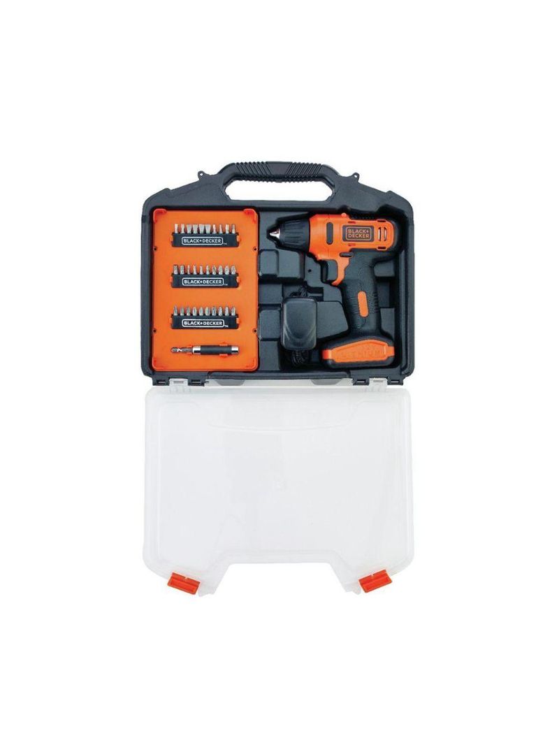 Parafusadeira/furadeira 3/8 12v + 31 acessórios black+decker