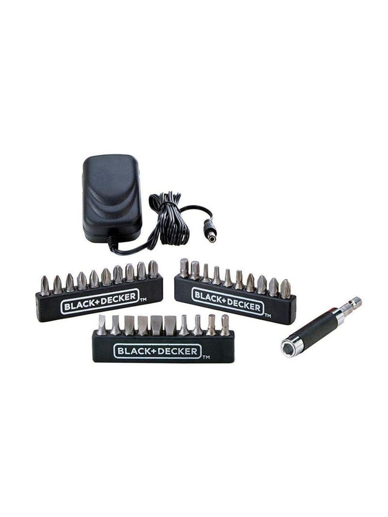 Parafusadeira/furadeira 3/8 12v + 31 acessórios black+decker