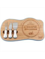 Jogo para queijo 2x39x22cm madeira azul 4 peças anetto