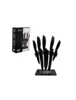 Jogo facas cepo manhattan hauskraft preto 6 peças