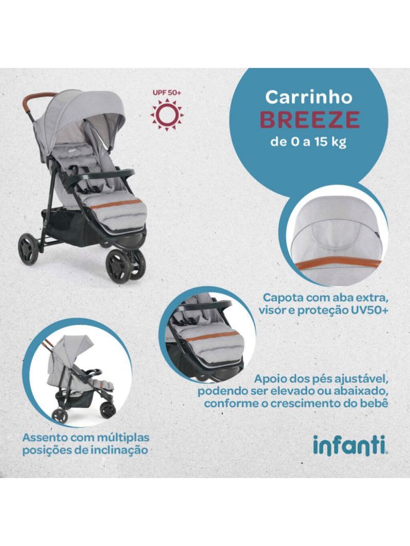 Carrinho de bebê breeze preto - infanti