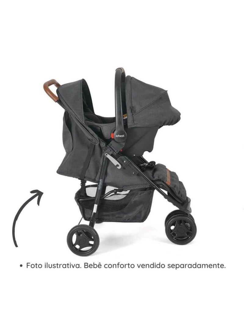 Carrinho de bebê breeze preto - infanti