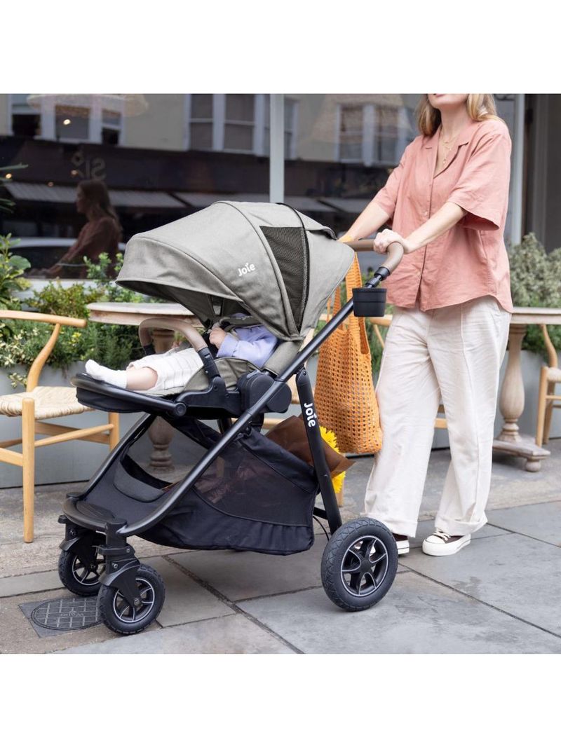 Carrinho de bebê versatrax e travel system trio pebble cinza - joie