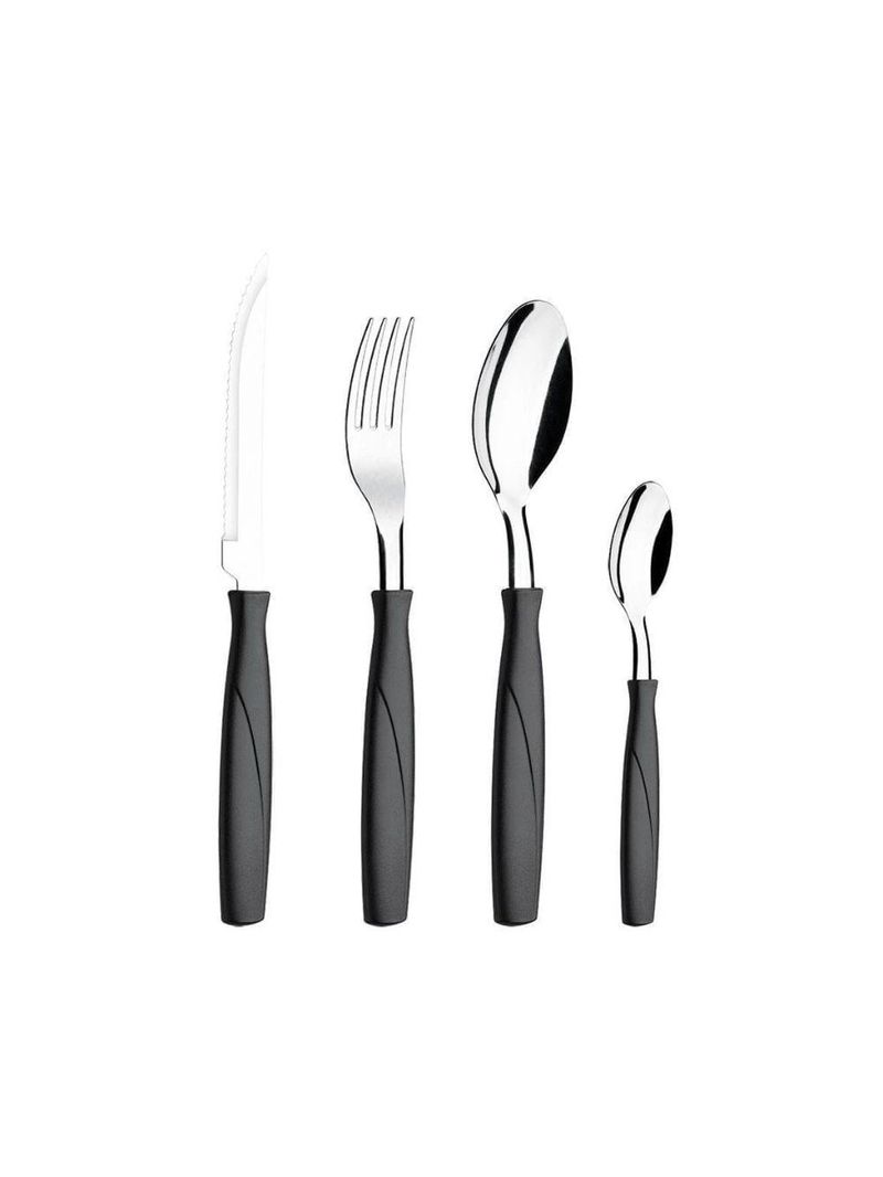 Faqueiro itaparica 16 peças preto pote brinox