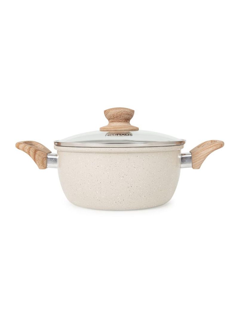 Jogo de panelas 10 peças cerâmica antiaderente creme neuhaus