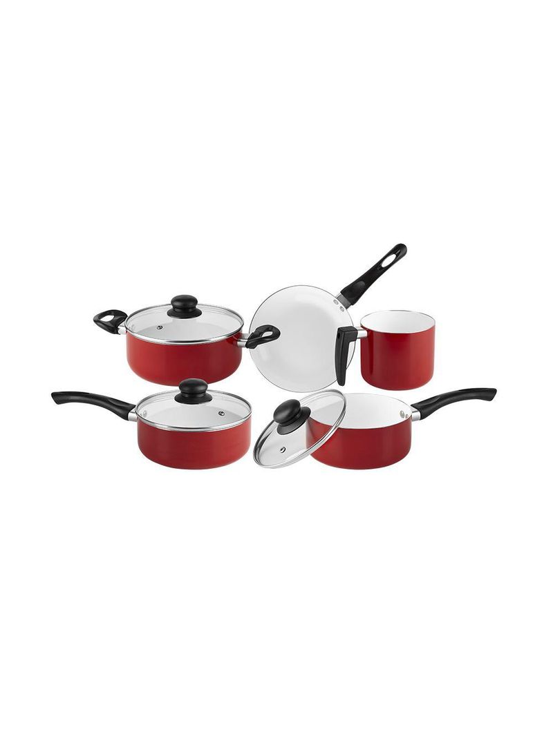 Jogo de panelas roma 5 peças vermelho hauskraft