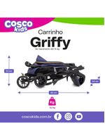 Carrinho de bebê griffy jeans - cosco