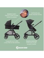 Carrinho de bebê com bebê conforto travel system anna³ trio essential black - maxi-cosi
