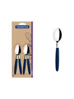 Conjunto colher cha inox  12 peças  ipanema azul tramontina