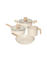 Conjunto panelas 4 peças cerâmica marble cream oster