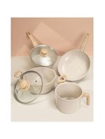 Conjunto panelas 4 peças cerâmica marble cream oster