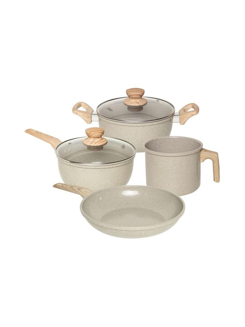 Conjunto panelas 4 peças cerâmica cinza dust oster