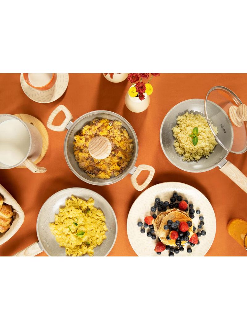 Conjunto panelas 4 peças cerâmica cinza dust oster