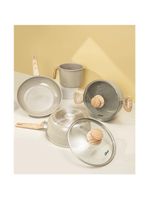 Conjunto panelas 4 peças cerâmica cinza dust oster