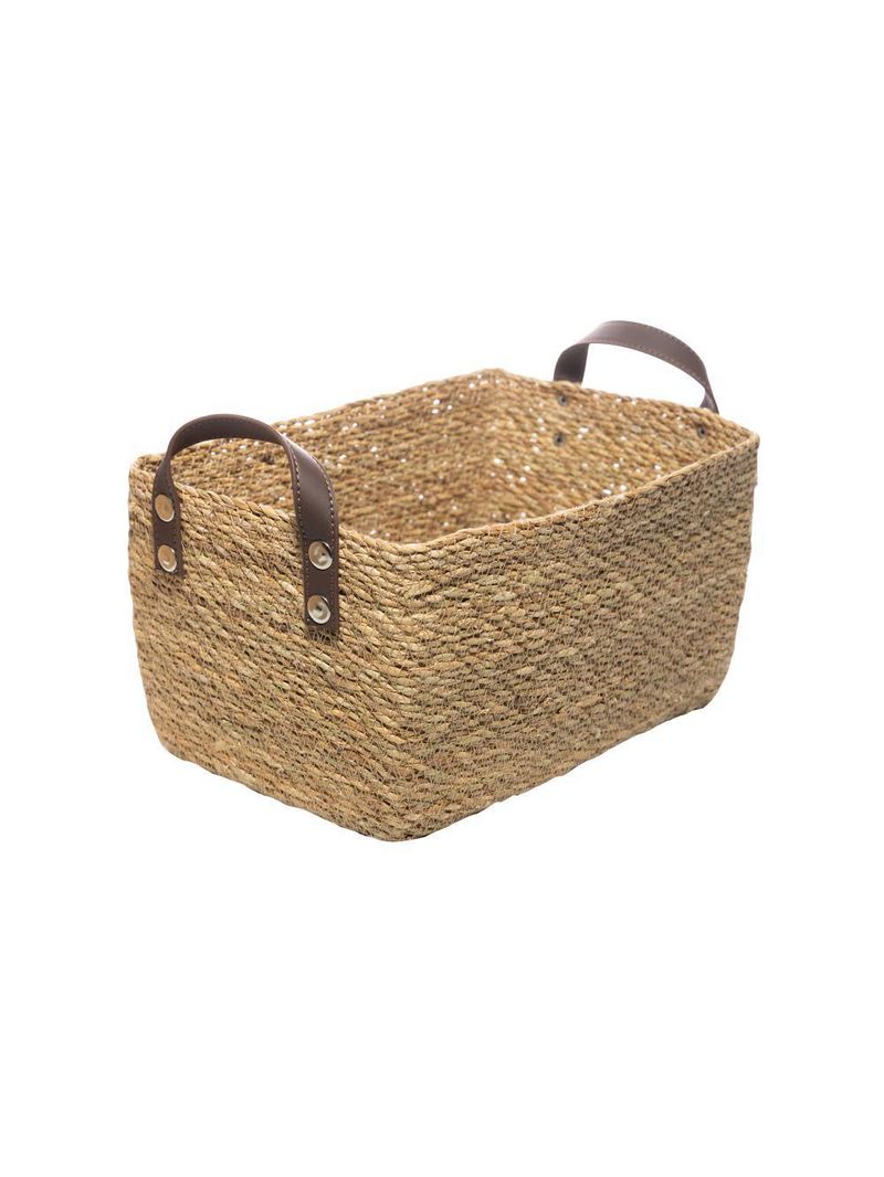 3 cestos organizadores retangulares wolff de fibra natural