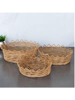 3 cestos redondos lyor palm de fibra natural flor