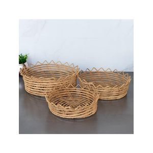 3 cestos redondos lyor palm de fibra natural flor