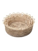 3 cestos redondos lyor palm de fibra natural flor