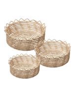 3 cestos redondos lyor palm de fibra natural flor